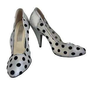 Stella McCartney Silver Mesh Polka Dot Metallic Pumps Vegan Luxury Indie Glam